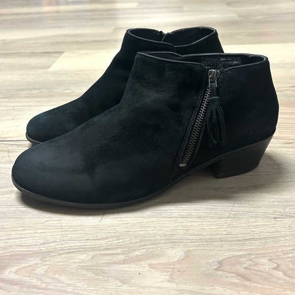 Vionic Ankle Boots Joy Serena Black Suede Womens Sz 11 Comfort Classic Tassels - Picture 6 of 13